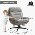 thumbnail image 2 of Swivel Accent Chair with Ottoman for Living Room Bedroom Reading Room, Cozy Lounge Armchair Fluffy Round Tufted Back Adult Gifts for Small Room Lazy Relax Read TV Chair,Gray, 2 of 8