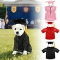 thumbnail image 6 of Dog Graduation Cap and Gown Set - Adjustable Knit Fabric with Gold Tassel, 3 Sizes (S/M/L) for Small Dogs & Cats to Medium Dogs, Washable Formal Pet Graduation Attire (Black), 6 of 6