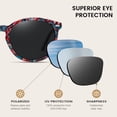 thumbnail image 4 of Gafas de sol DUCO retro redondas polarizadas UV400 para mujer DC1230, 4 of 6