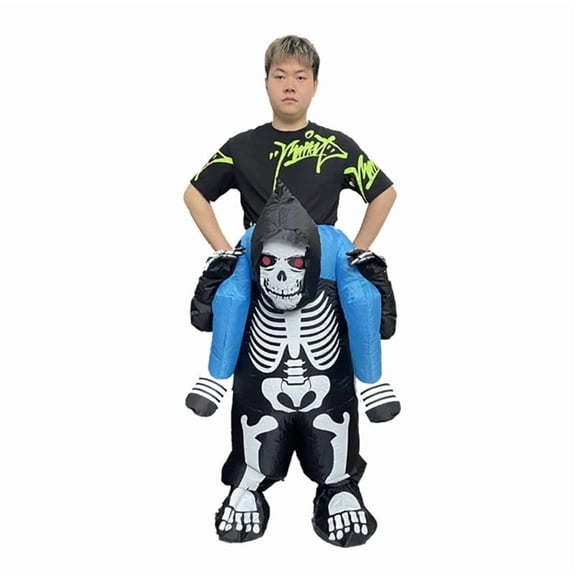 Inflatable "Skeleton Carry Me" Costume - Hilarious Halloween & Party Outfit