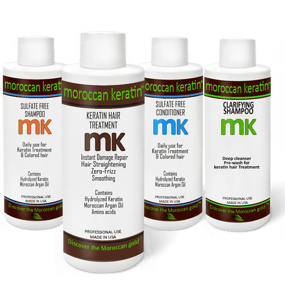 Moroccan Keratin Most Effective Brazilian Keratin Blowout complex Keratin Treatment Professional Salon Natural Organic Results at home or salon SET of 120ml x4