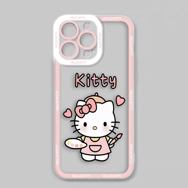 Beautiful Hello Kitty Cat Cover Clear Phone Case For Infinix TECNO POVA 2 3 POP SMART 4 5 6 7 8 NOTE 10 11 12 30I VIP PRO Case