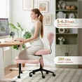 thumbnail image 4 of Silla Piernas Cruzadas Ergonómica Home Office Giratoria 360° Ruedas Pinmoco Rosa, 4 of 8