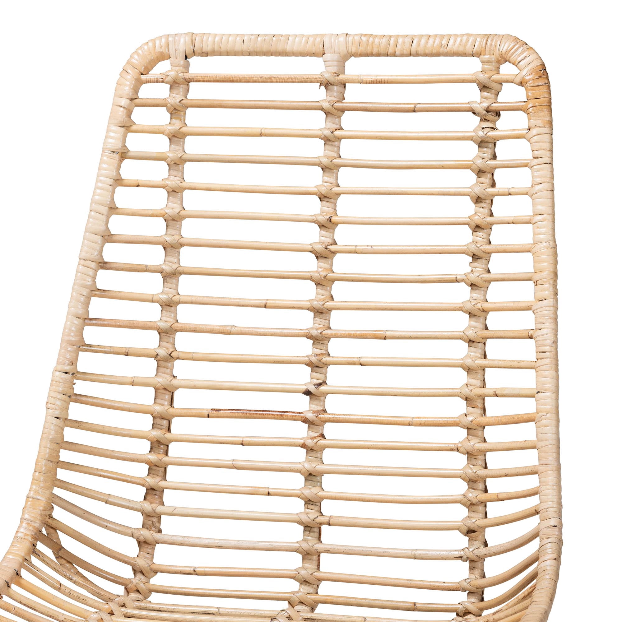 bali & pari Manhattan Rattan BOHO Dining Chairs, Set of 2, Natural Brown