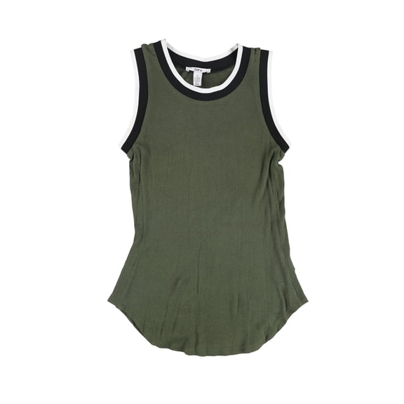 bar III Womens Striped Tank Top, Green, X-Small