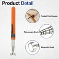 thumbnail image 4 of Telescoping Magnetic Pickup Tool 8LB Stainless Steel 5.9" to 28.3" Extendable Magnet Retrieval Stick with Pocket Clip for Car Industry Garage Office, Orange, 4 of 7
