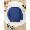 thumbnail image 3 of 2T Toddler Baby Boys Clothes Baby Boys Tops 2-3T Toddler Boys Long Sleeve Round Neckline Solid Color Tops Blue, 3 of 7