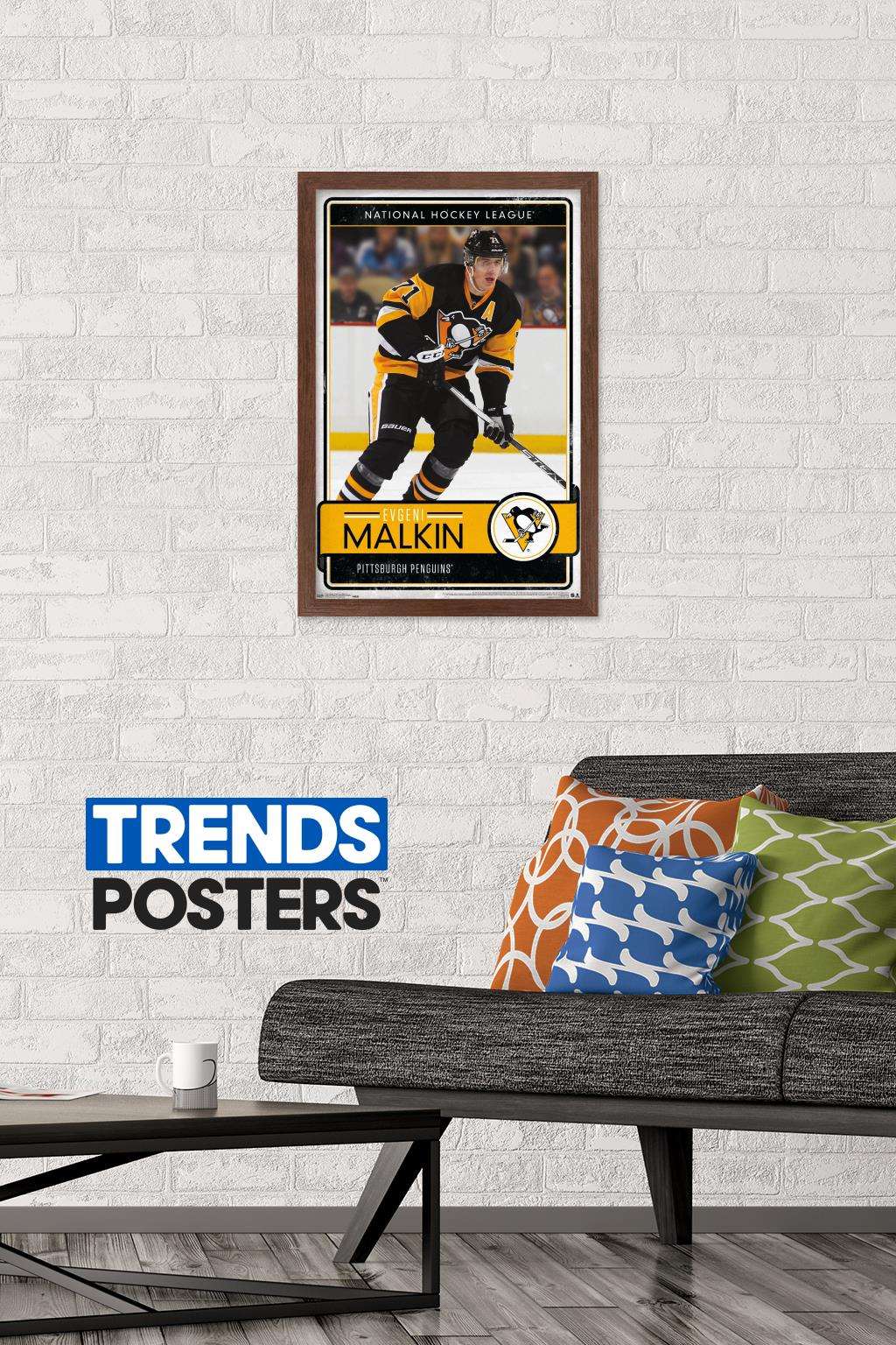 NHL Pittsburgh Penguins - Evgeni Malkin 16 Wall Poster, 14.725" x 22.375", Framed