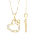 thumbnail image 2 of Rosec Jewels Interlock Twin Heart Pendant - Natural Diamond Pendant for Women (0.25 CT), 10K Yellow Gold, 2 of 8
