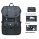 thumbnail image 4 of Mochila de viaje escolar KAUKKO para universidad flexible con portátil para 15", 22L (Nylon/Gris) KAUKKO  EP5-9-Black, 4 of 5