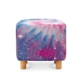 thumbnail image 2 of SCRAWLGOD Tie-Dye Print Pink Blue Footstool Cover, Comfortable Footrest Sofa Slipcover Washable Cushion for Ottoman with Elastic Buttom for Living Room, 2 of 7
