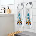 thumbnail image 5 of Ryvnso Rocket Cute Hand Towels for Bathroom Cotton Face Towel Decorative 15.5x29.5 inch, 5 of 7