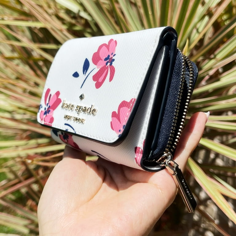 Kate Spade Staci Small Trifold Continental Wallet Tea Garden Floral w GIFT  BOX