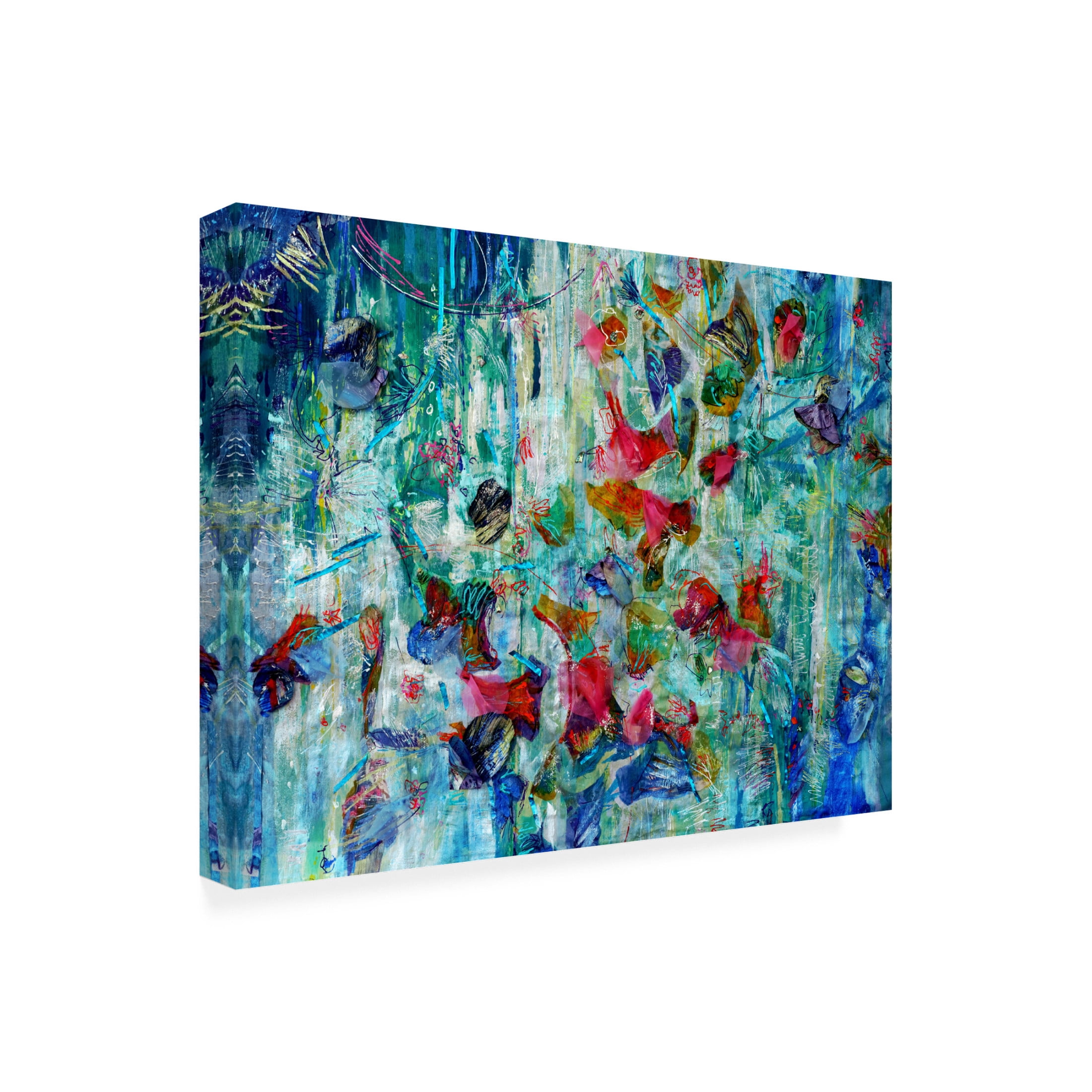 Canvas Wall Art - Dorothy Fagan ' Bloomshimmersparkleiv Bgrsji' Wall Art for Living Room, Bedroom, or Office Décor by Trademark Fine Art - 19 x 14 Inches