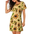 thumbnail image 2 of Lsque Sunflowers Pattern Nightgowns for Women Sleep Shirts Short Sleeve Nightshirt Pullover Nightdress Soft Sleepwear Relaxed Fit Nightdress, 2 of 6