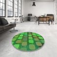thumbnail image 4 of Ahgly Tapis d'Intérieur Lavable en Machine Carré Transitionnel Vert Néon, 4 Pieds Carré, 4 of 7