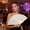 White, variant on Hovilon 7-Inch Glitter Folding Hand Fan, Black Sparkly Fabric Fan with Transparent Plastic Ribs, Elegant Dance Prop for Weddings and Parties, Portable Collapsible Fan for Women