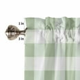 thumbnail image 5 of Sage Green Plaid Kitchen Curtain Set, Spring Farmhouse Buffalo Checkered Window Valance and Tiers 36" Length, Light Filtering Short Curtains Valance for Cafe Bathroom Bedroom 54"x18", 5 of 7