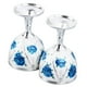thumbnail image 4 of 2 copas de vino de metal vintage con relieve de metal, exquisitas copas decorativas para café, té, plata, blanco, azul y flor., 4 of 14