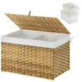 thumbnail image 1 of Greenstell Cesta De Almacenamiento Con Tapa De 17,2 Galones (65 L) Pequeña Cesta De Almacenamiento De Mimbre Con Asas, Plegable, 2 Bolsas De Forro Extraíbles, Marco De Metal Para Dormitorio, Lavanderí, 1 of 5
