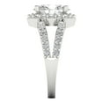 thumbnail image 3 of 2.78ct Oval Cut Clear Moissanite 18k White Gold Engraving Statement Bridal Wedding Halo Designer Ring Size 3.5, 3 of 5