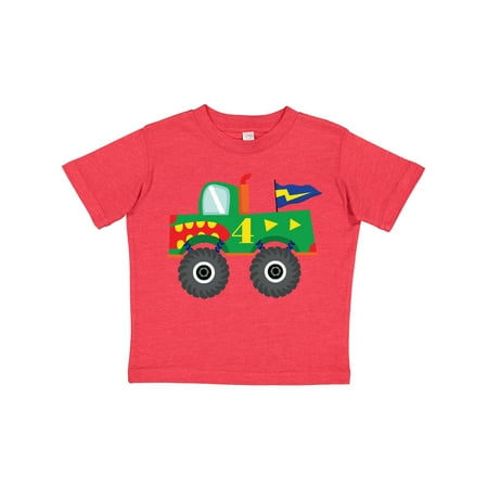 

Inktastic 4th Birthday Monster Truck Gift Toddler Boy Girl T-Shirt