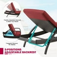 thumbnail image 4 of Homrest Patio lounge Chair for Outside Set of 2, PE Rattan Chaise Lounge with Adjustable Backrest & Thickened Cushion, Blue, 4 of 9