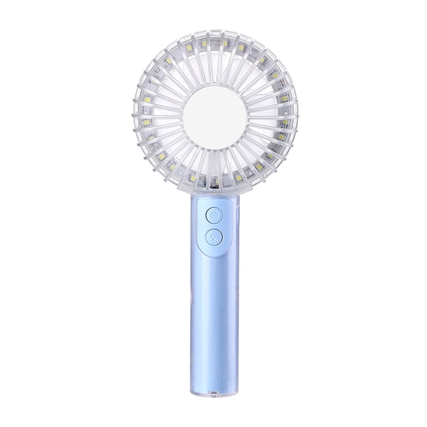 Mini ventilador de maquillaje multifuncional con LED recargable por USB y soporte para teléfono móvil