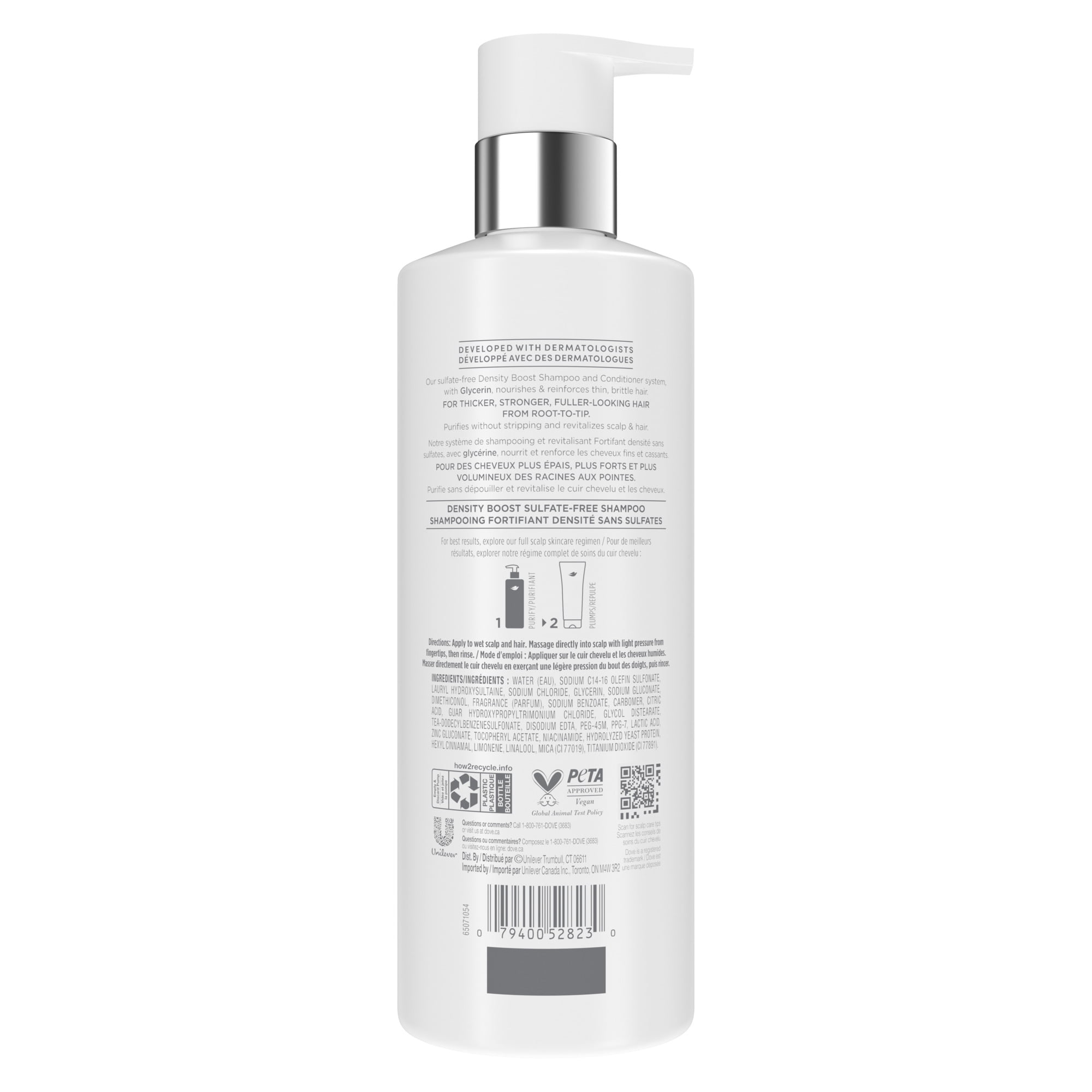 Dove Derma Scalp Shampoo for Thicker, Stronger, Fuller-Looking Hair Density Boost with Glycerin
