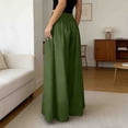 thumbnail image 4 of cocolona Womens Summer Casual High Waist Palazzo Pants Elastic Waist Straight Wide Leg Dress Pants with Pockets, 4 of 5