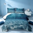 thumbnail image 2 of Erosebridal Marine Sea Bed Spread Queen, Coastal Beach Queen Coverlet Set, Reversible 3-Piece, 1 Quilt and 2 Pillowcases, 2 of 7