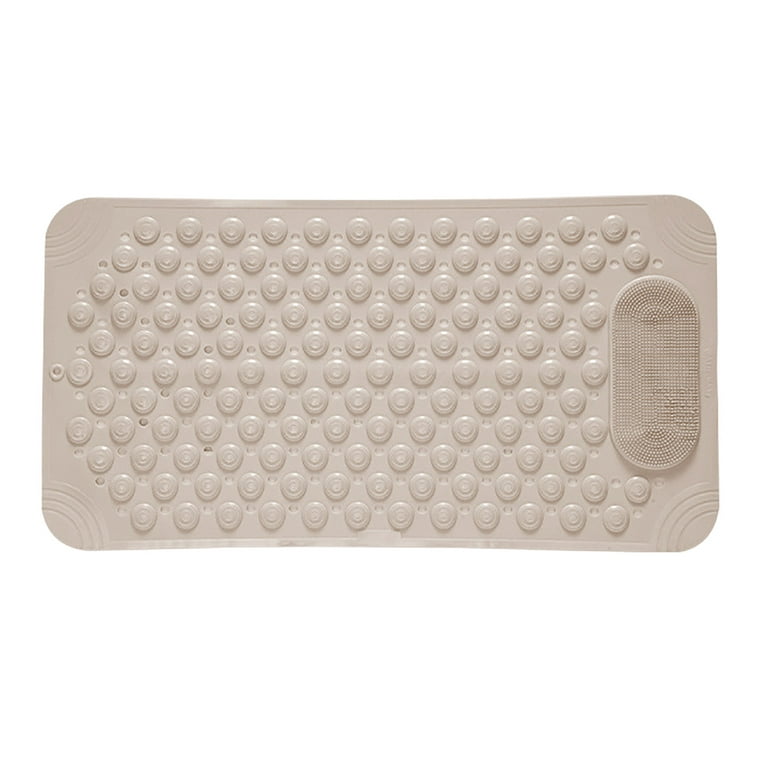 MOLFUJ 32X16 Foot Scrubber Shower Mat with Feet Scrub Stone, Oval Bathtub  Mat with Antislip Suction Cups and Drain Holes, Non Slip with A Pumice