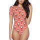 thumbnail image 1 of Balery Merry Christmas Santa Claus Body de cuello redondo de manga corta para mujer Tops de manga corta Tops básicos-XX-Large, 1 of 7