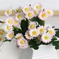thumbnail image 1 of Ramo de margaritas de seda y manzanilla - Flores artificiales para bodas y decoración del hogar - Poliéster realista - 10,6" de alto - 1 pieza, 1 of 6