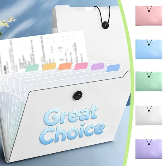 Expanding File Folder Organizer with 8 Pockets, Waterproof Accordion Document Holder for Office Paperwork, A4 Letter Size Expandable Portfolio for Bills, Receipts, Tax Records and Class Use