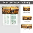 thumbnail image 6 of Watercolor Rooster Window Curtain Valances Farm Sunflower and Chicken Country Sunset Rod Pocket Valances for Bedroom Living Room Dining Room 54 by 18 in, 1 Panel, 6 of 6