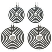 KITCHEN BASICS 101 WB30M1 WB30M2 Replacement Range Stove Top Surface Element Burner Kit for GE and Hotpoint, 4 Pack Includes 2 WB30M1 (6") and 2 WB30M2 (8"), 2912, 340523, 243867, WB30M0001
