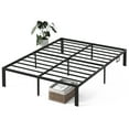 thumbnail image 1 of HOXPETY Cadre de Lit Plateforme en Métal de 16 Pouces Format Grand, Base de Matelas Robuste, Sommier de Remplacement avec Base en Acier et Rangement sous le Lit pour Chambre, Noir, 1 of 7