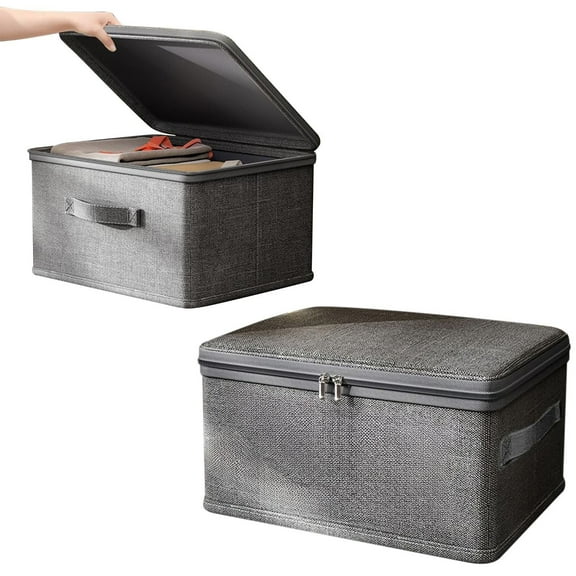 Large Folding Storage Box With Soft Lid For Household Clothes (40 X 30 X 21 Cm)