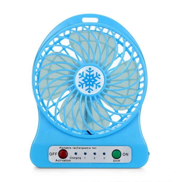 Ventilador portátil de recargable, ventilador de escritorio a pilas con luz LED, ventilador pequeño USB personal para acampar al aire libre, carrito de golf, interior, gimnasio, caminadora, oficina