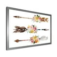 thumbnail image 2 of Designart 'Flowers and Ethnic Feathers On Native Arrows II' Bohemian & Eclectic Framed Art Print, 2 of 4
