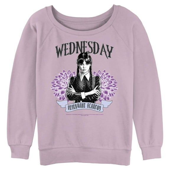 Juniors Wednesday Floral Portrait Academy Sweatshirt