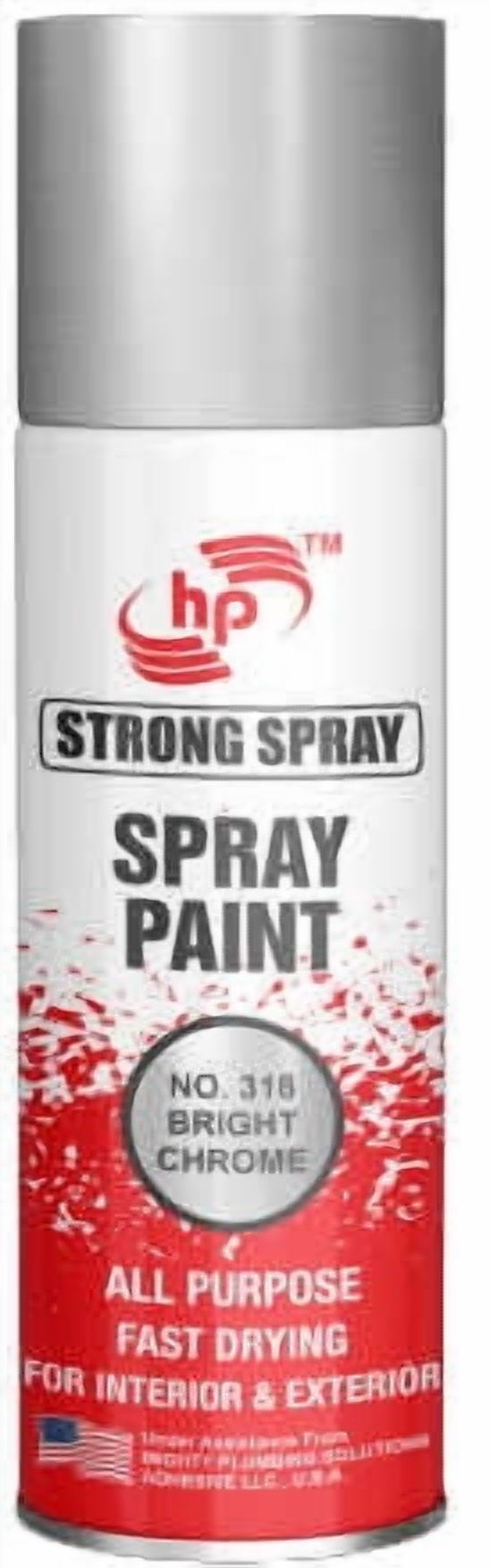 Versatile & Durable Bright Chrome No 318 Spray Paint Acrylic-Based for Smooth Glossy Finishes