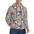 thumbnail image 2 of Pofeuu Halloween Gnome Print Mens Casual Hooded Collar Drawstring Hoodies Pullover Sweatshirts Casual Long Sleeve Shirts-Small, 2 of 7