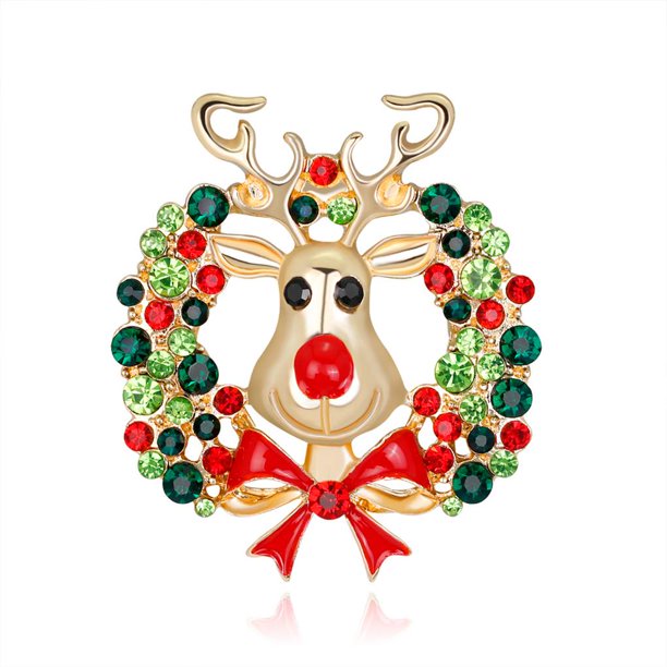 Yuarrent Decorado Árbol de Navidad Botas de Papá Noel Muñeco de nieve Campana Broche Bufanda Collar Solapa Broche de Navidad Regalo de niña Kits de decoración para fiestas No.89 Yuarrent JR0793-89