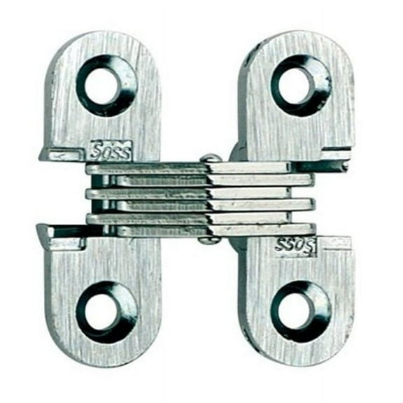 SOSS 103C4 1/2" x 1-1/2" Light Duty Invisible Hinge for 3/4" Doors Satin Brass Finish