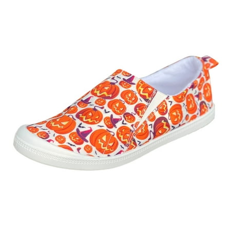 

Casual Shoes for Women Women Shoes Halloween Pumpkin Print Casual Shoes Fashion Soft Sole Non Slip Lazy Casual Shoes Women Casual Shoes Canvas Orange 42