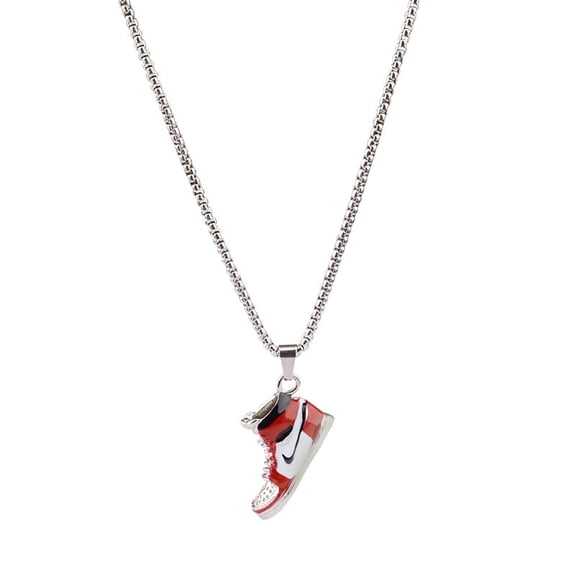 Europe and the United States nike red basketball shoes pendant necklace hip hop street dance personalized men's gift