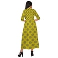 thumbnail image 4 of Moomaya Printed Roll Up Sleeve Long Kurti Front Slit Tunic Dress For Women, 4 of 5