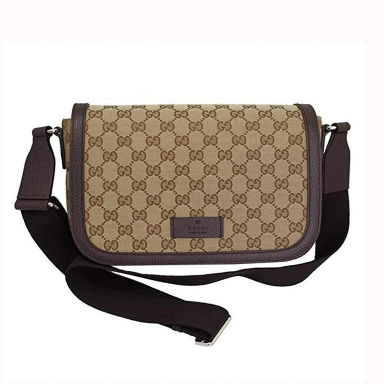 Gucci Messenger Bag Canvas Medium Brown Soft Gg Supreme Satchel